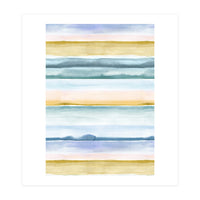 Relaxing Calm Stripes Blue Yellow (Print Only)