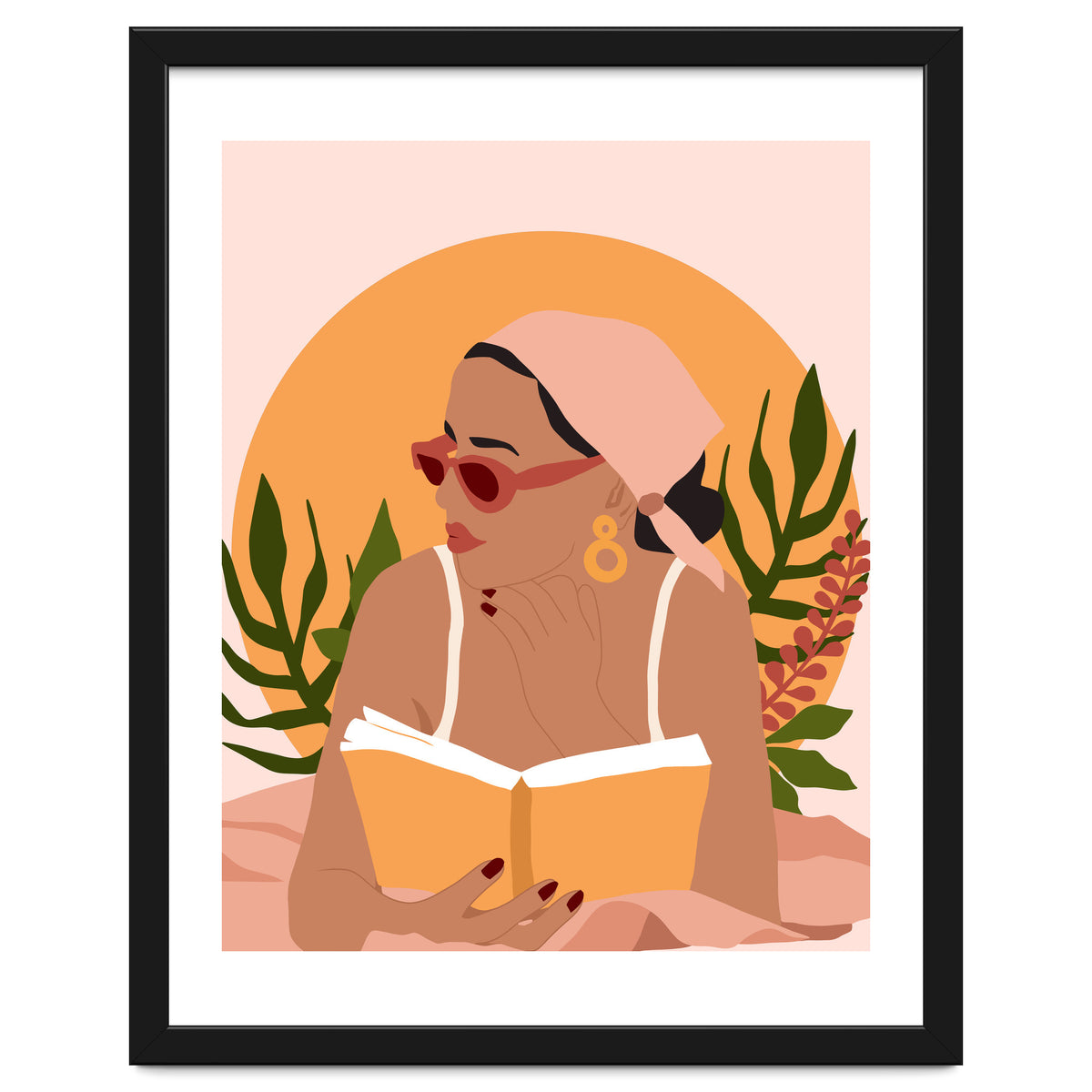 Bohemian Summer, Modern Boho Girl Reader, Books Read Self Care Self Love, Travel Hippie Nomad Black Woman