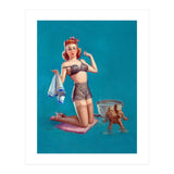 Pinup Girl Bathing A Dog (Print Only) thumbnail