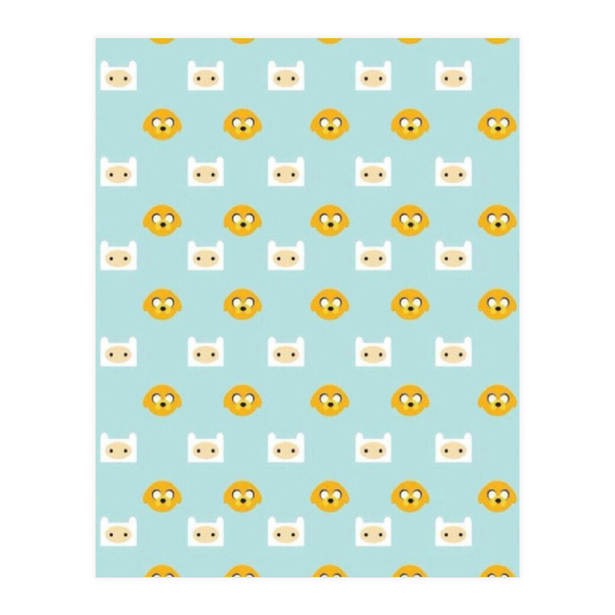 Minimalist Finn And Jake Seamless Cartoon Pattern (Print Only)