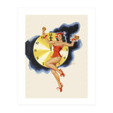 Pinup Girl Celebrating New Year (Print Only) thumbnail