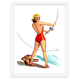 Pinup Girl Fishing On The Coast thumbnail