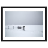 No lifeguards on the sign board in the winter snow beach thumbnail