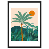 Palm Vibes, Tropical Vintage Botanical Nature, Illustration Mountains Landscape Adventure, Pastel Plants Wild Jungle Boho Forest thumbnail