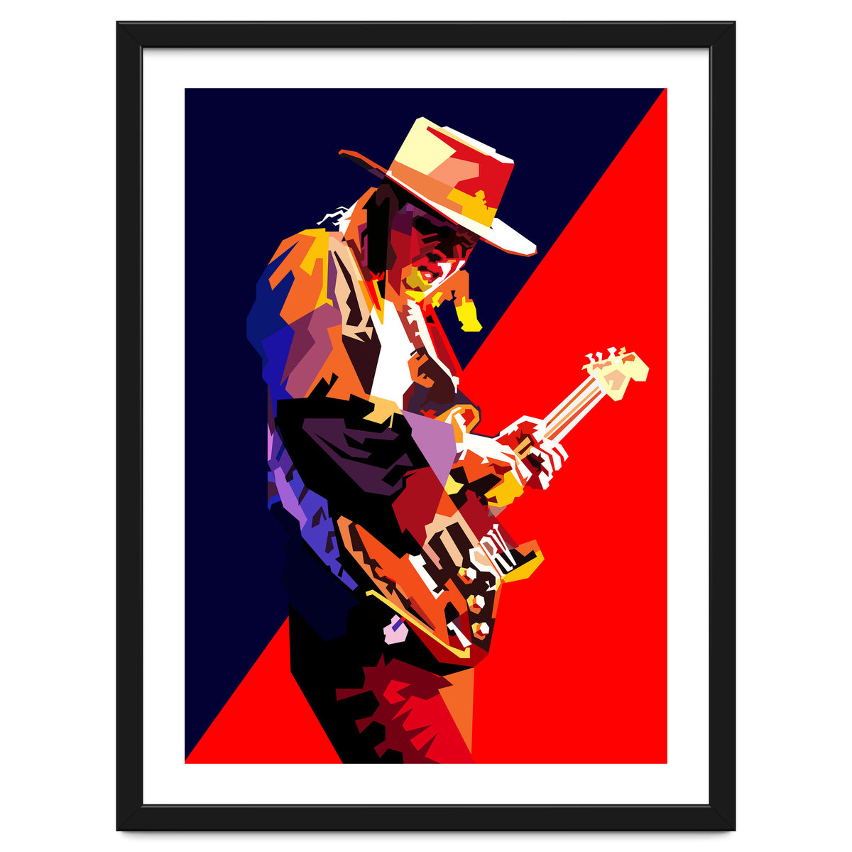 Stevie Ray Vaughan Rock Blues Guitarst Pop Art WPAP
