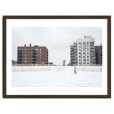 Walking with the dog on a snowy day thumbnail