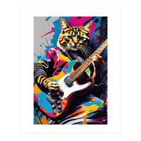 Cat Plays The Guitar, Graffiti (Print Only)