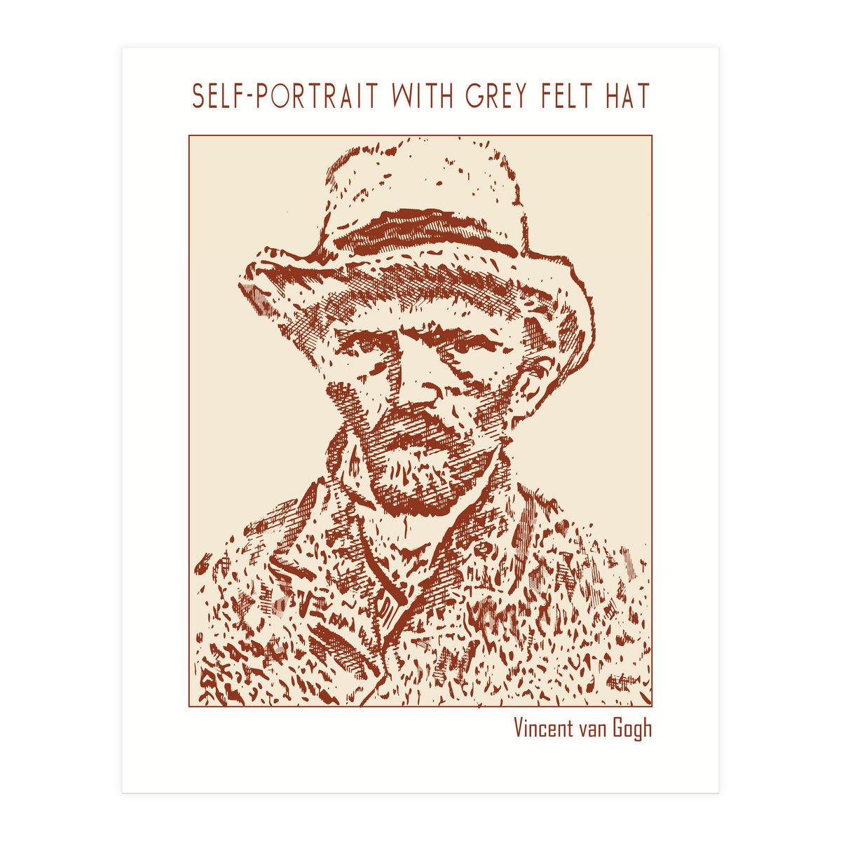 Self Portrait With Grey Felt Hat – Vincent Van Gogh (Print Only)