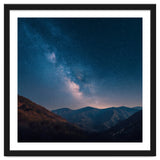 Majestic Milky Way Galaxy over Serene Mountain Range Night Landscape Illustration thumbnail