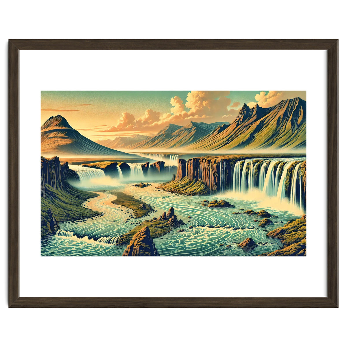 Vintage Iceland, Landscape Poster