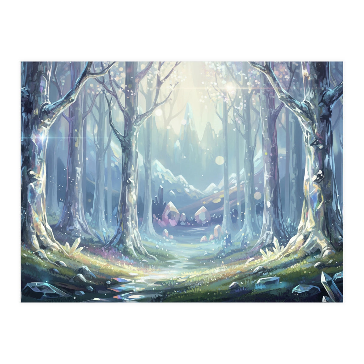 Crystal Forest: Ethereal Fantasy Landscape (Print Only)