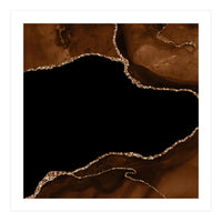 Brown & Gold Agate Texture 04 (Print Only)