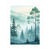 Ethereal Misty Pine Forest Watercolor Art (Print Only) thumbnail