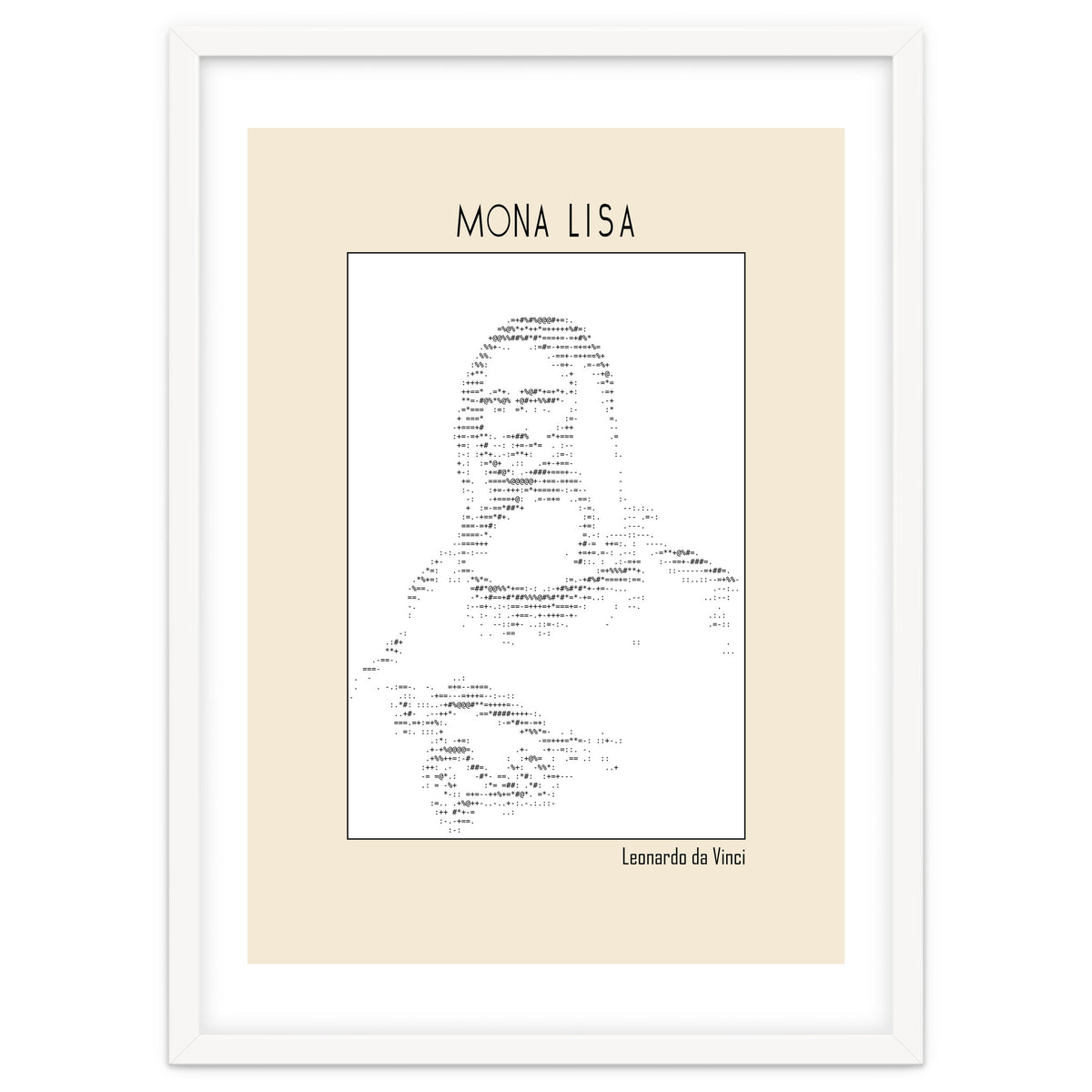 Mona Lisa – Leonardo Da Vinci Ascii Art