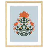Symmetrical floral bouquet - orange and green thumbnail