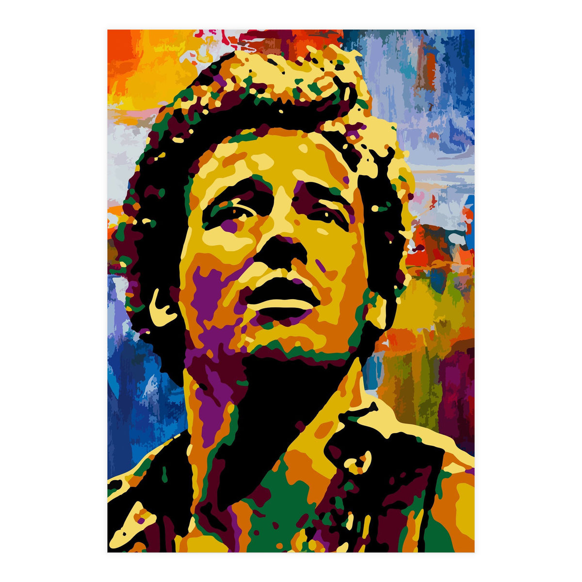 Bruce Springsteen Colorful abstract (Print Only)