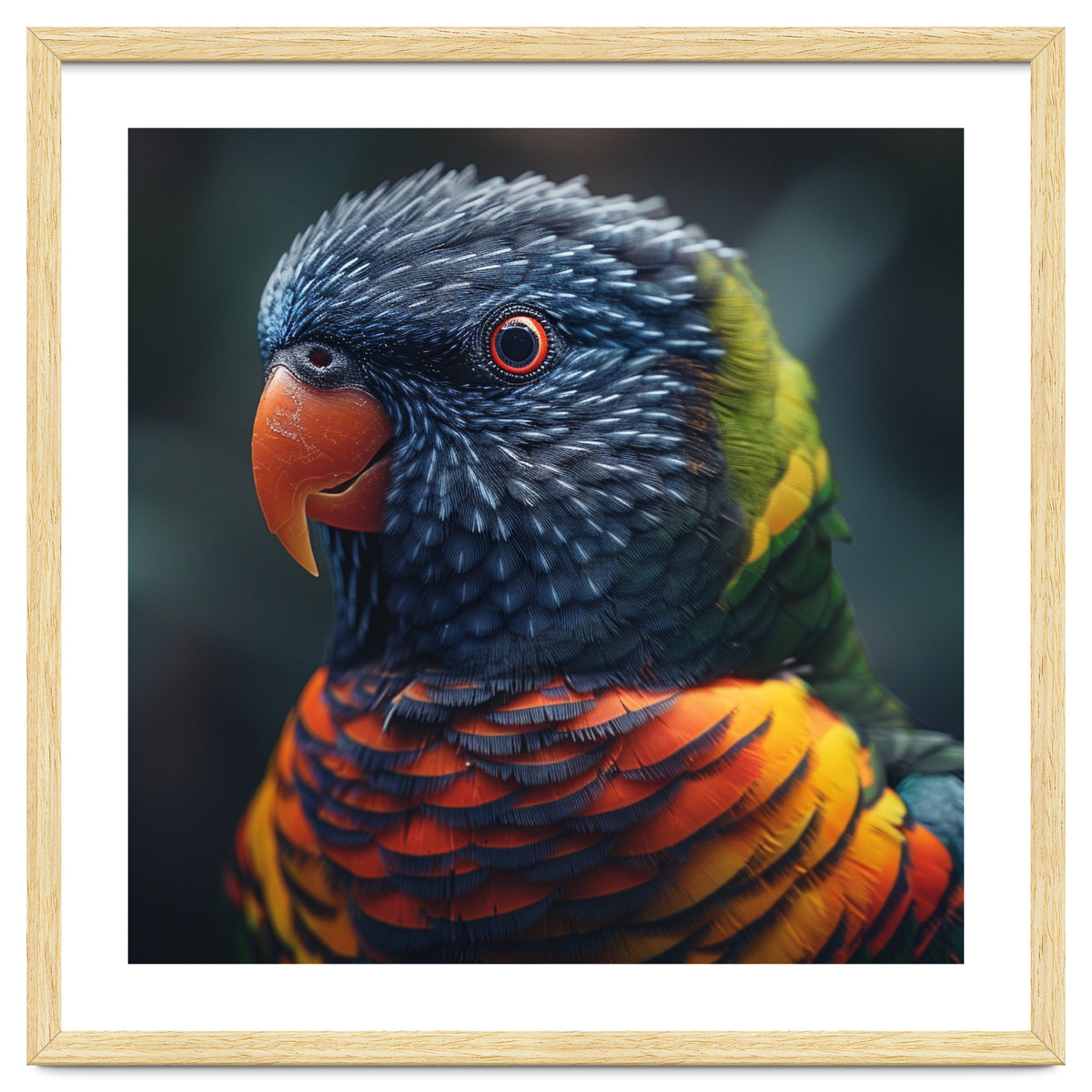 Rainbow Lorikeet Parrot Close Up Portrait