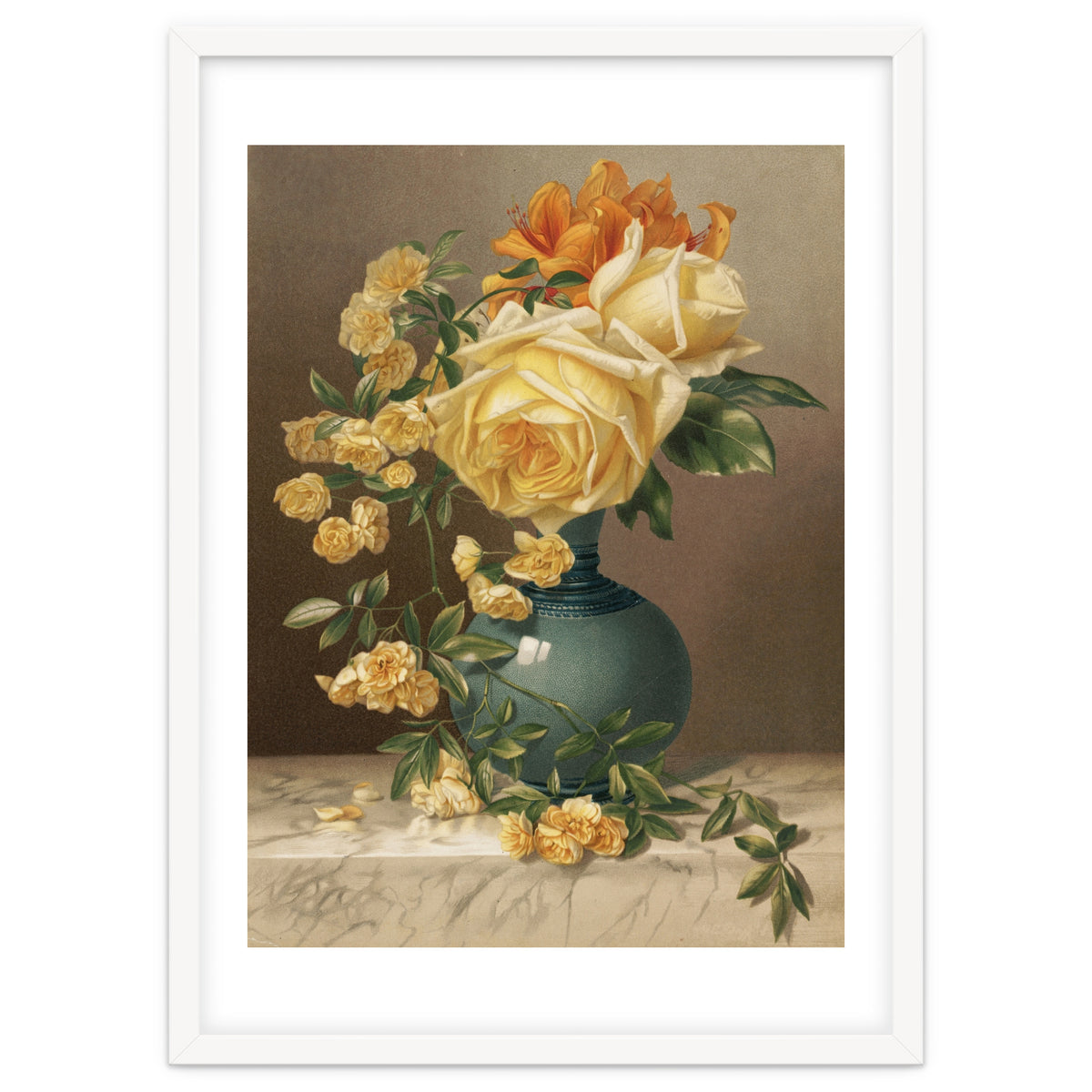 William Duffield – Marchal Niel Roses (1883) Botanical Floral Print