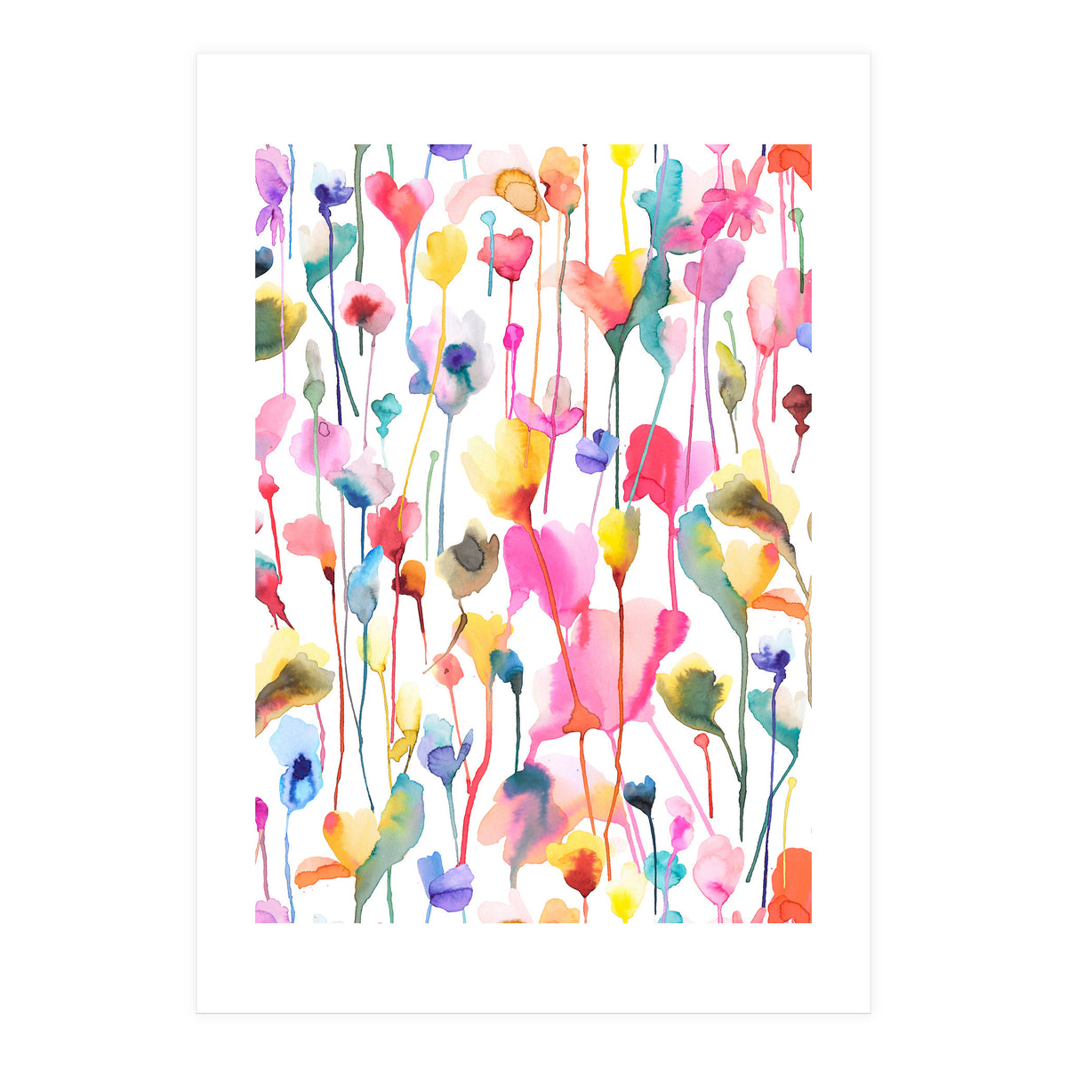 Watercolour Colourful Wild Flowers (Print Only)