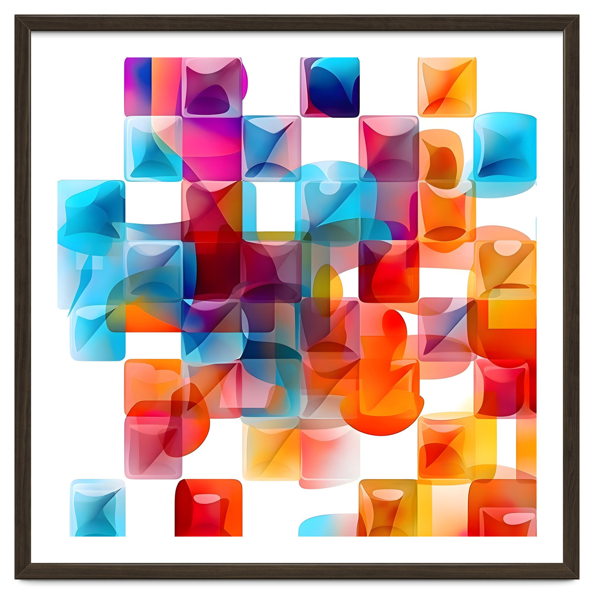 JELL, Multi-colored squares against a white backdrop.