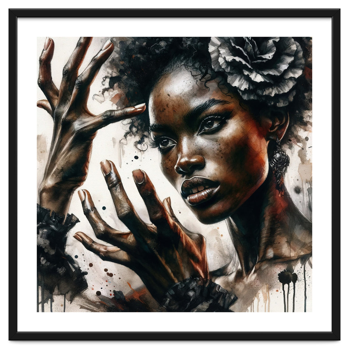 Noir Flamenco Hands Portrait