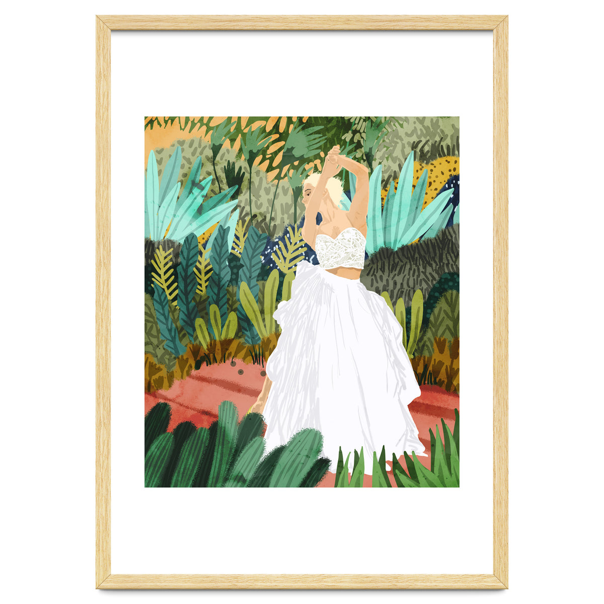Forest Bride | Jungle Wedding Painting | Travel Solo | Blonde Woman Dancing Joy