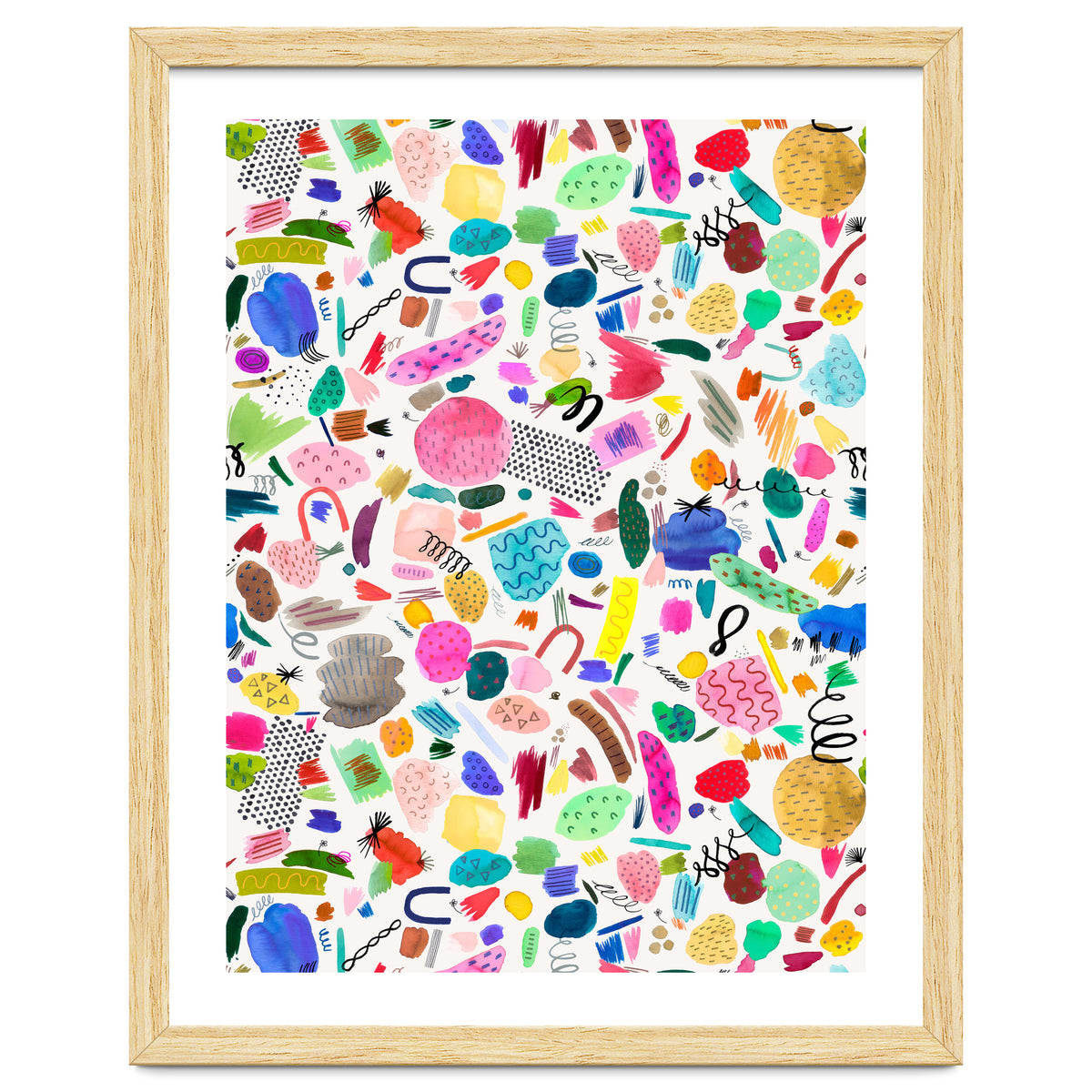 Abstract Colourful Marks Scribbles