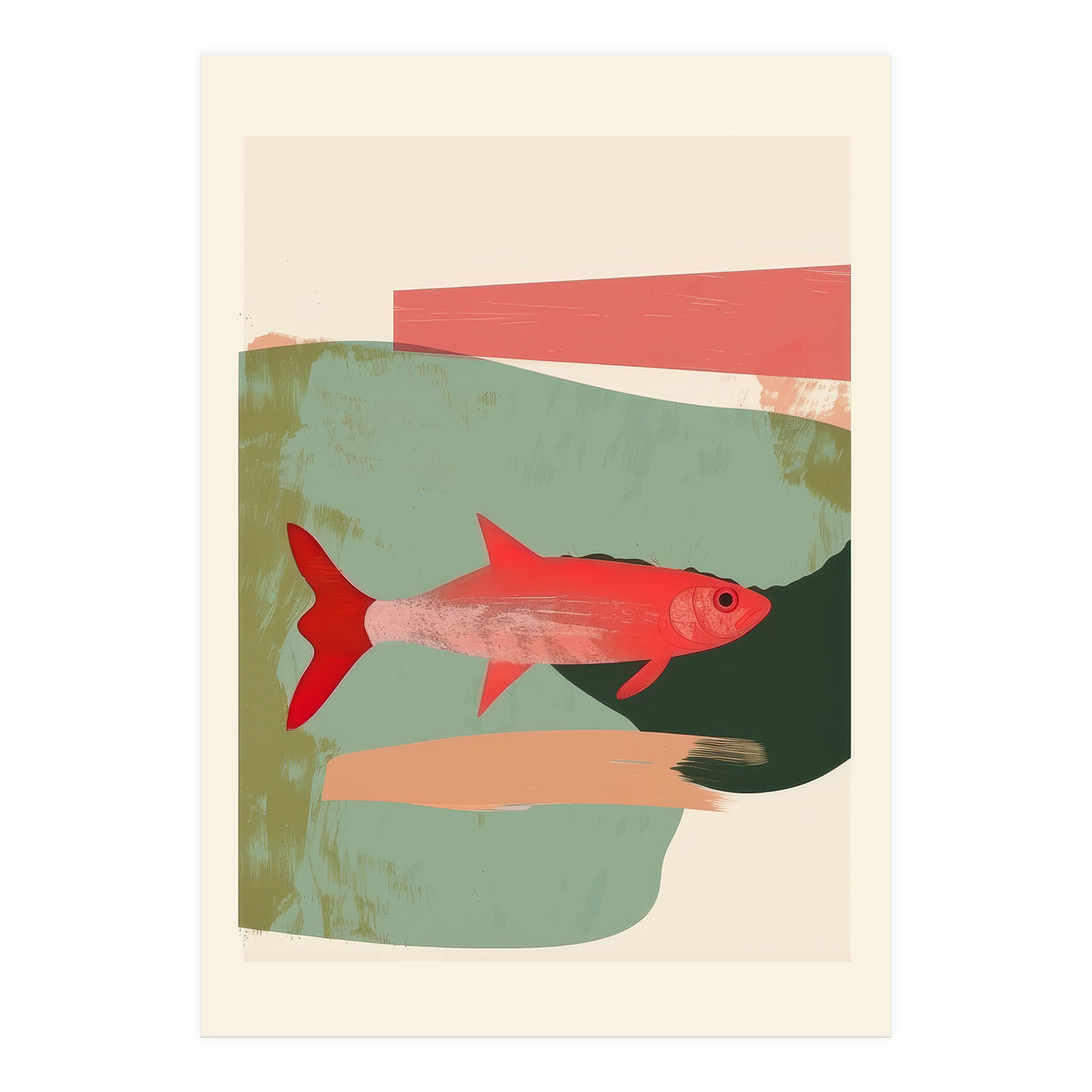Red Fish Abstract (Print Only)
