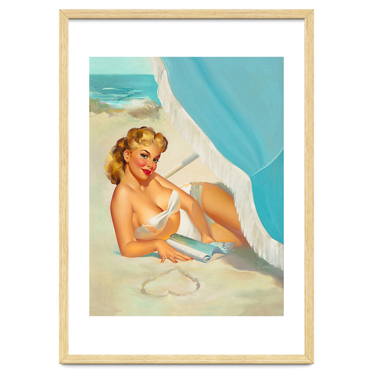 Pinup Sexy Blonde On The Beach