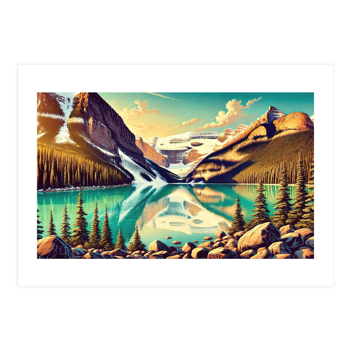 Vintage Lake Louise Banff Poster, Canada (Print Only)