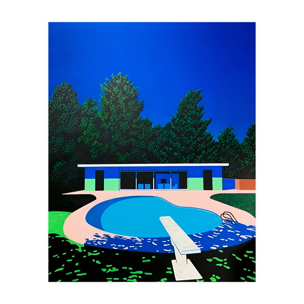 Hiroshi Nagai - Swimming Pool, City Pop At Night (Print Only)
