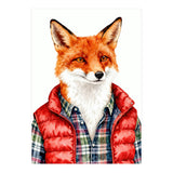 Dapper Fox Portrait Puffer Wild Fashion  (Print Only) thumbnail