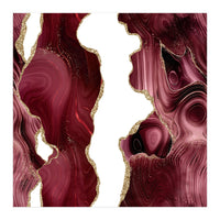 Burgundy & Gold Glitter Agate Texture 05  (Print Only)