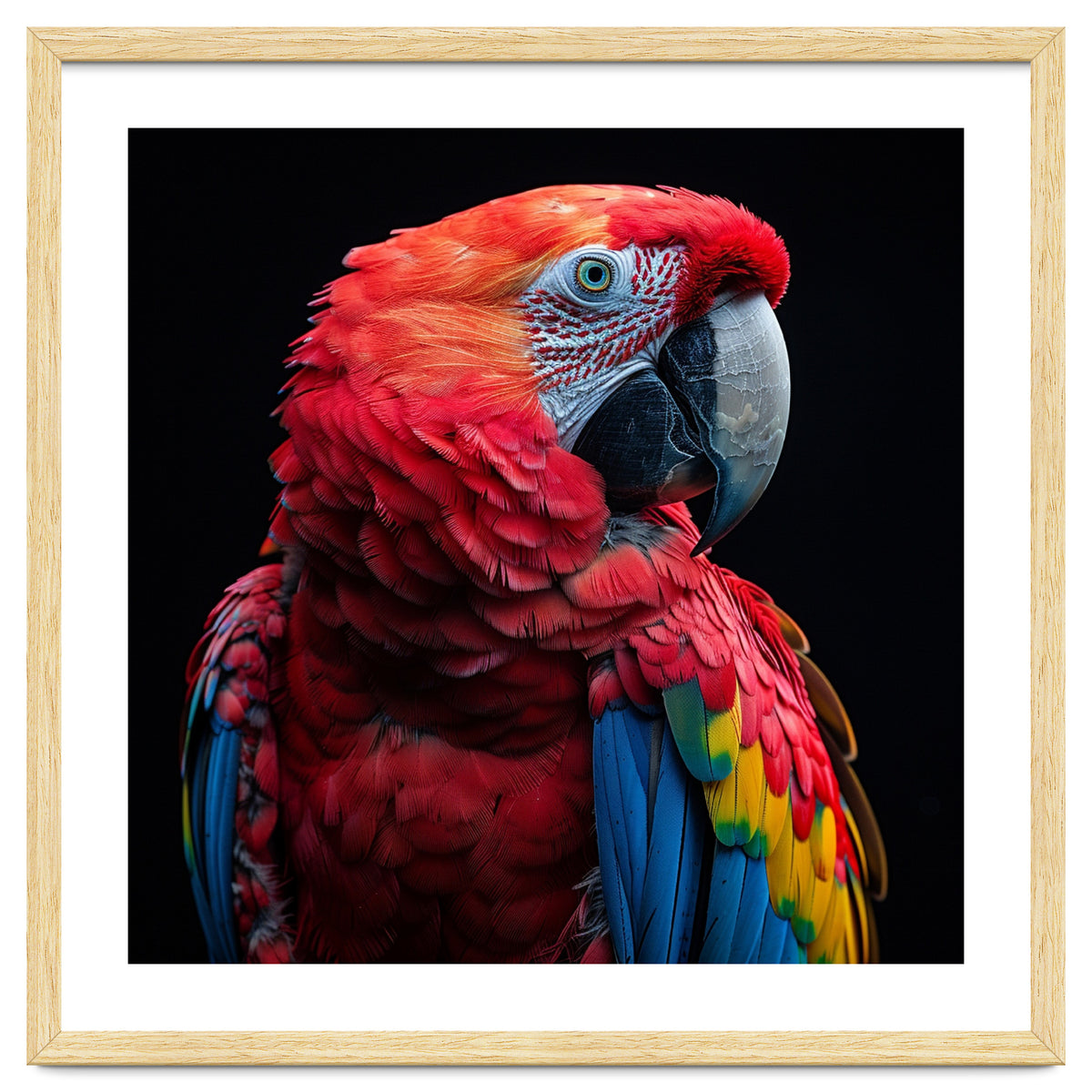 Scarlet Macaw Parrot Close Up Portrait