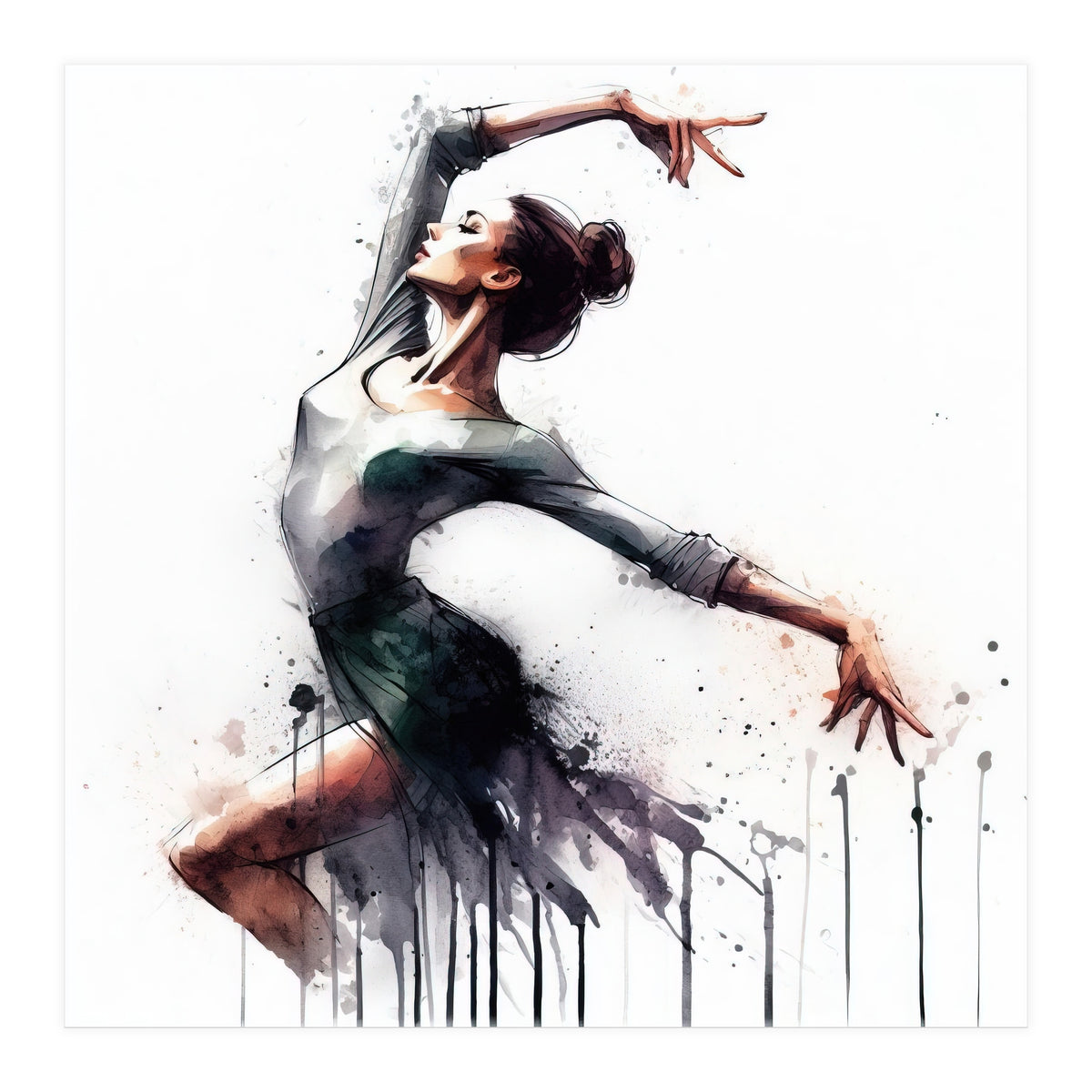 Watercolor Ballet Dancer #2 (Print Only)