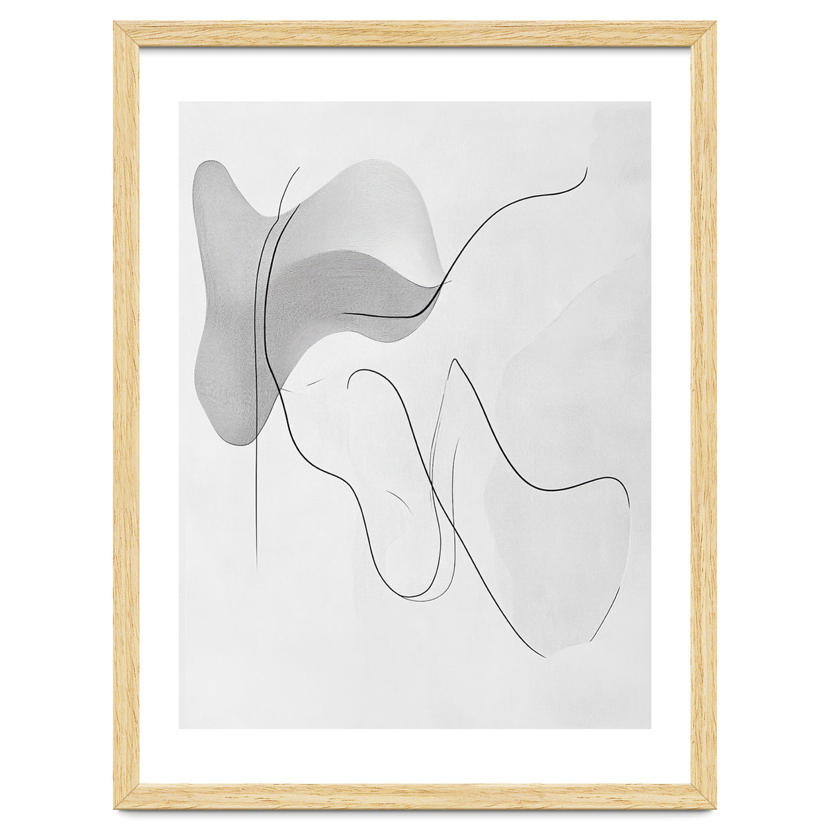 Abstract Black And White Flowing Lines And Shapes
