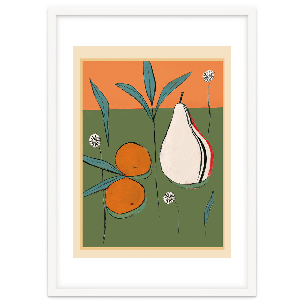 Abstract Pear And Orange Art