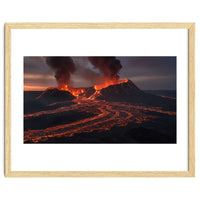 Volcanic Fury: Erupting Mountain Landscape
