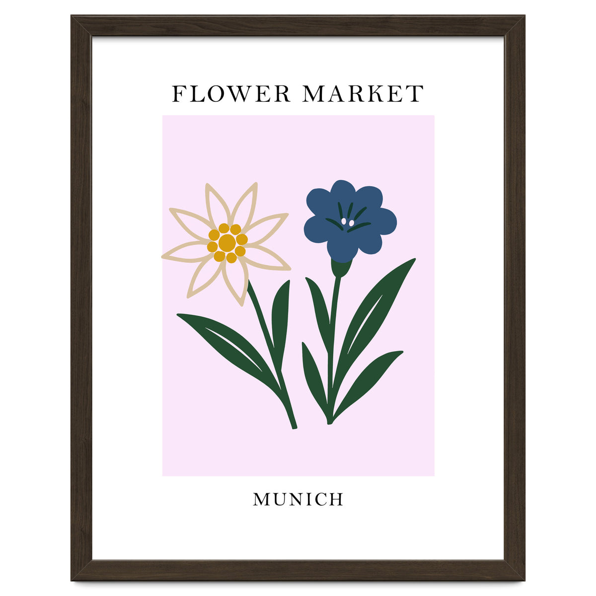 Munich Flower Market - Minimalist Edelweiss Botanical Print