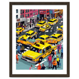 New York Minute, Yellow Taxi Cab Manhattan Downtown Busy Street, Traffic People Buildings Times Square Eclectic Road Architecture thumbnail