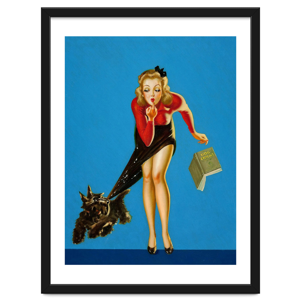 Pinup Girl And Dog Tricks