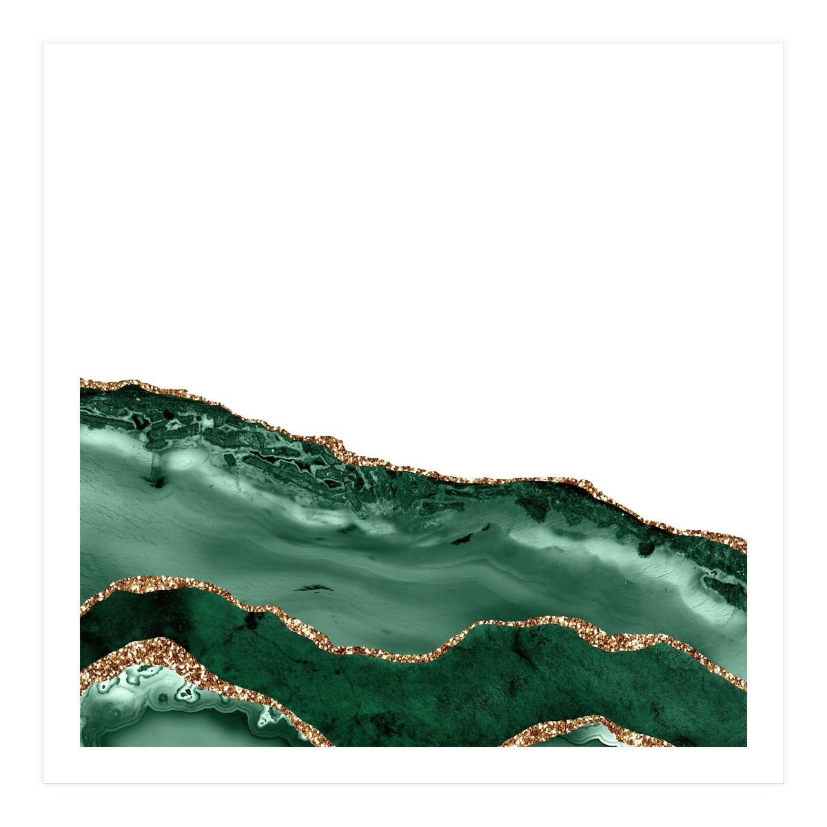 Emerald & Gold Agate Texture 08 (Print Only)