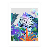 Holographic Leopard, Tropical Jungle Eclectic Nature, Colorful Botanical Wildlife, Boho Contemporary Animals, Tiger Cheetah Cat Maximalism (Print Only) thumbnail