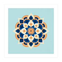 Mandala flower - orange and blue (Print Only)