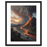 Dramatic Volcanic Eruption Landscape Art