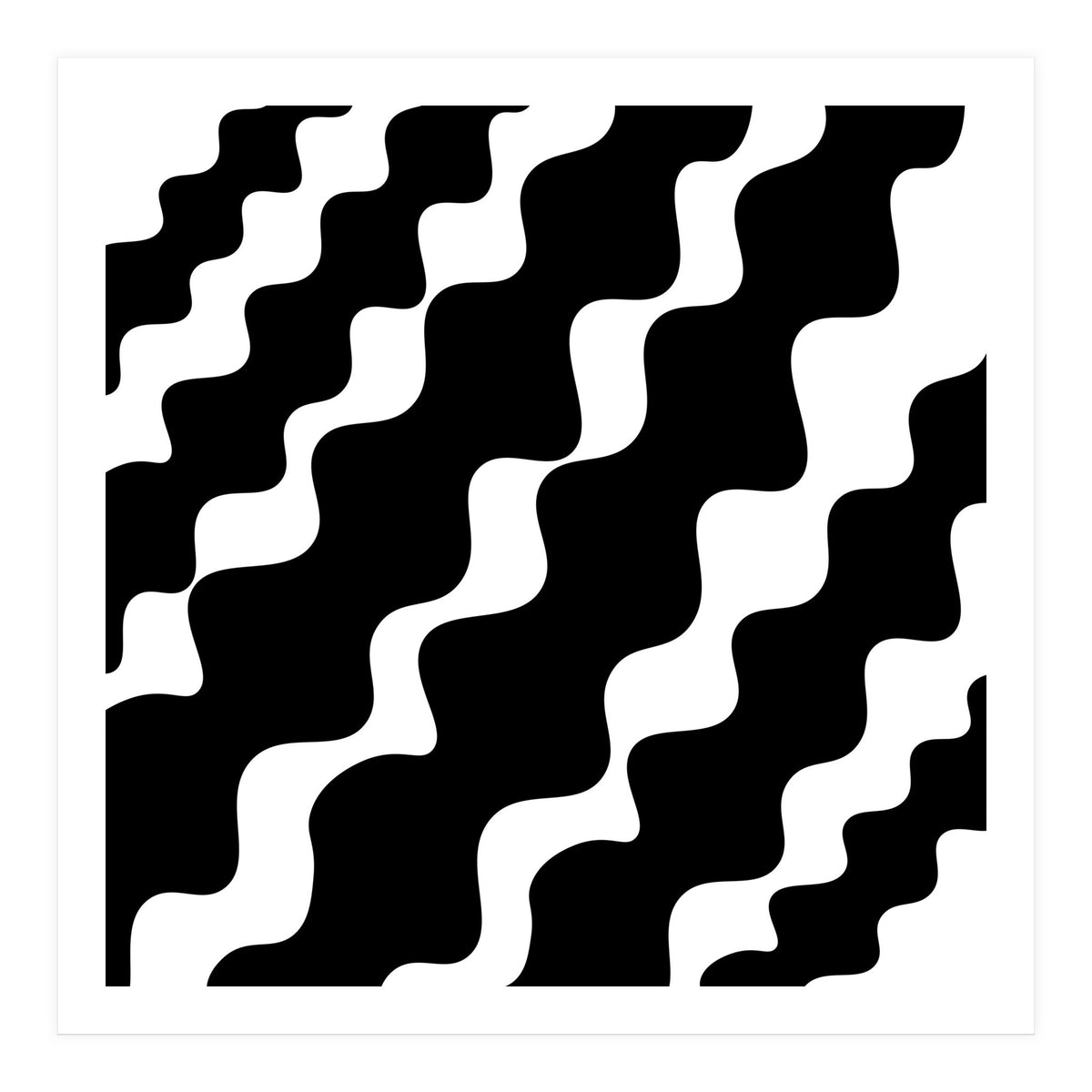 Black Wavy Pattern (Print Only)