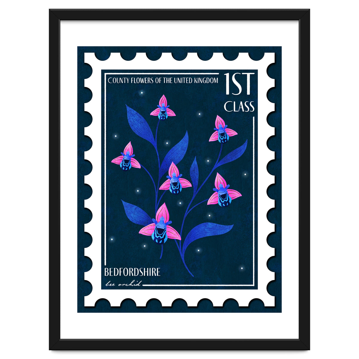 Bedfordshire Bee Orchid Postage Stamp