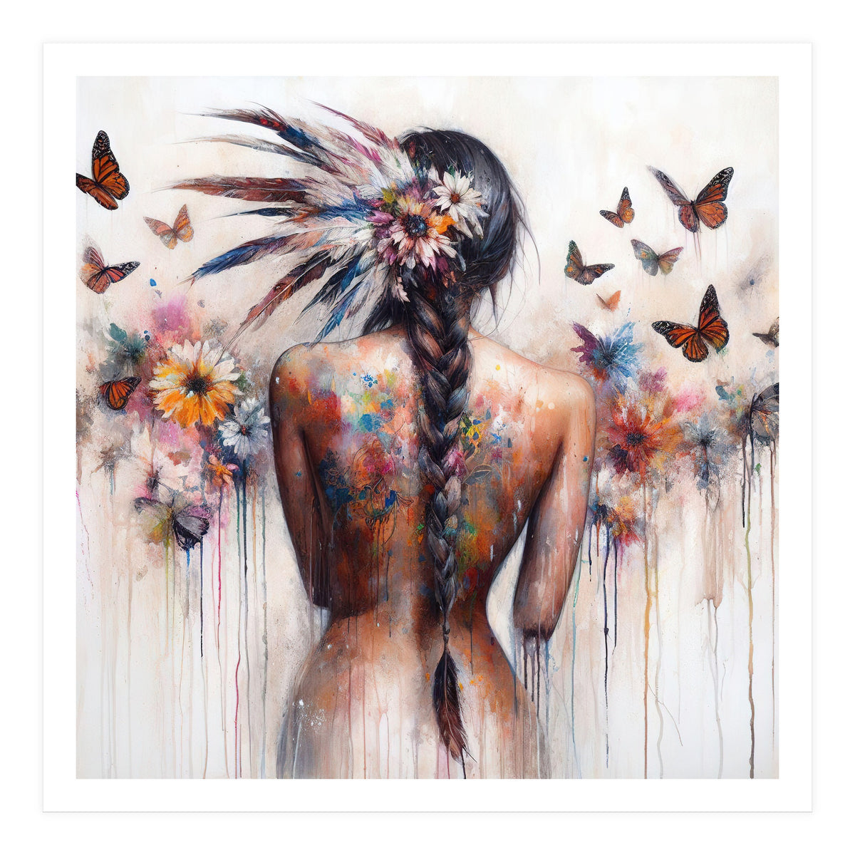 Butterfly Braid Elegance (Print Only)