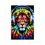 A Lion In Glasses Listens To Music (Print Only) thumbnail