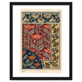 The poppy, Papaver somniferum, in stained glass, wallpaper, fabric and tile patterns. Lithograph ... thumbnail